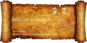 Hász Klaudia névjegykártya
