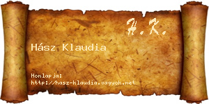 Hász Klaudia névjegykártya